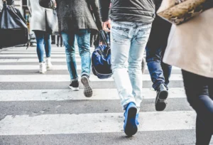 pedestrians in crosswalk